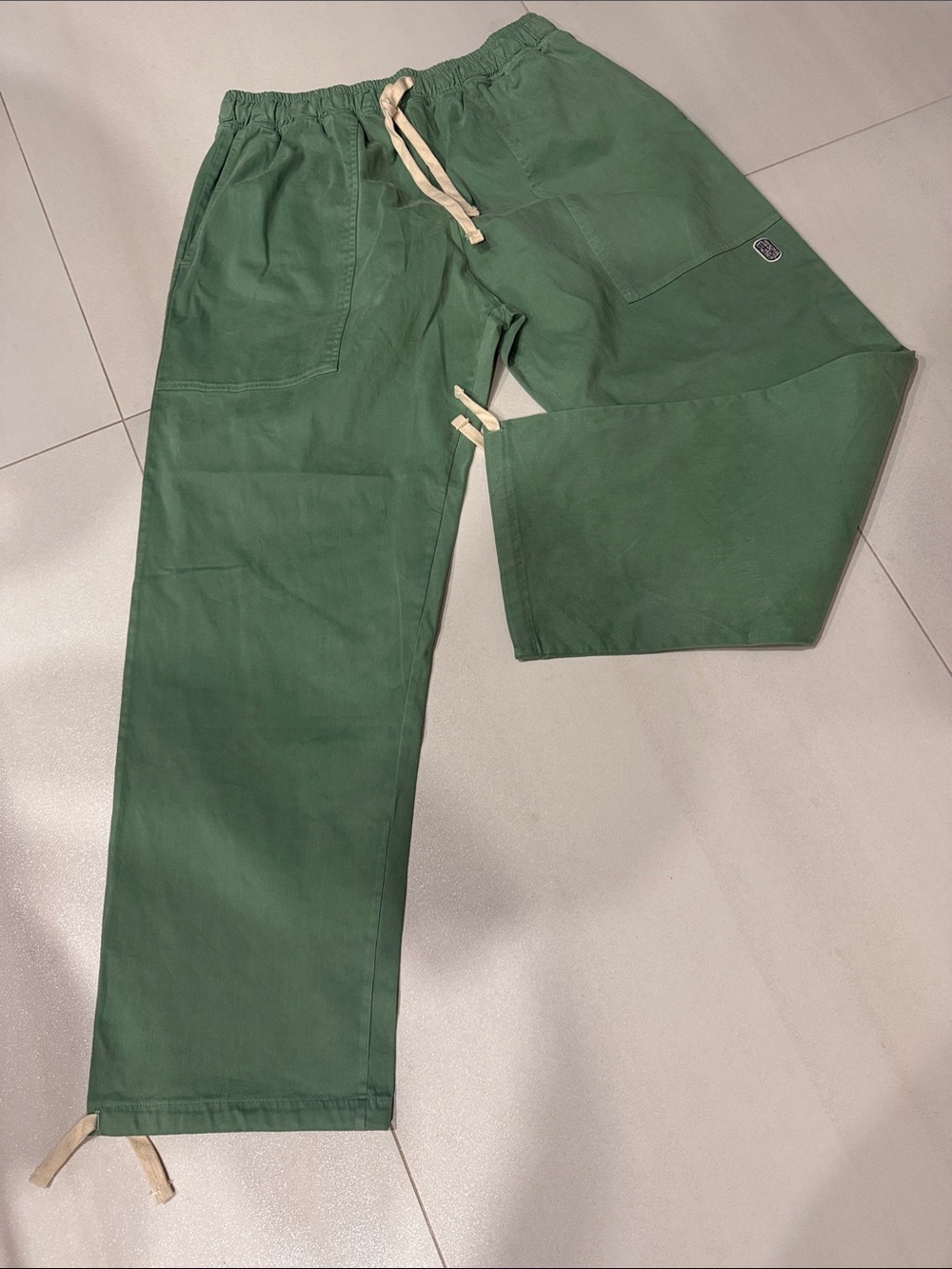 Standard Issue Men's Cargo Pants in Green with Drawstring